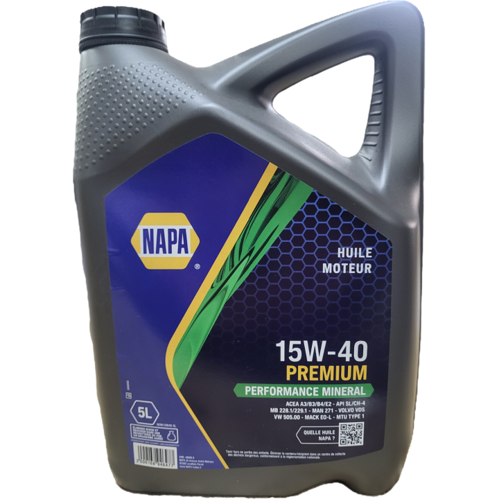 Huile moteur 15W-40 PREMIUM 5L NOM15W40-5L NAPA