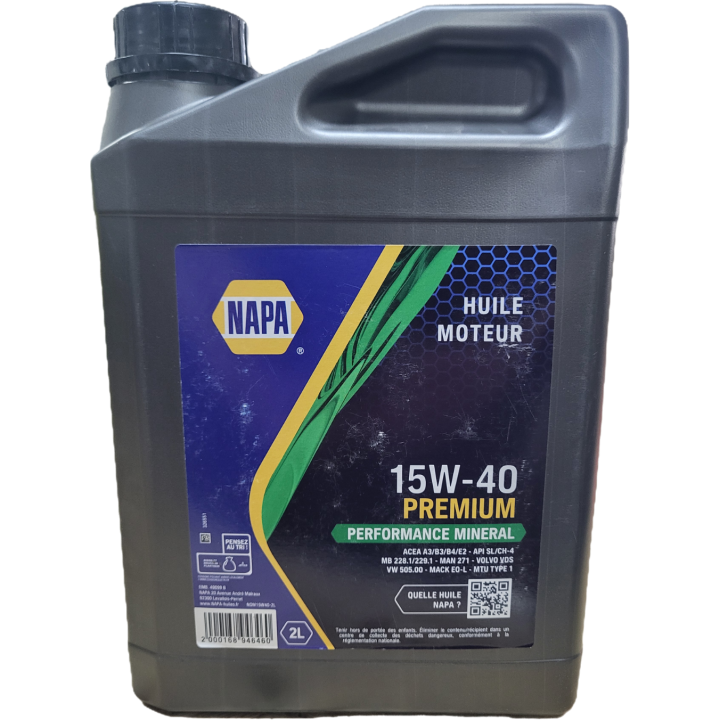 Huile moteur 15W-40 PREMIUM 2L NOM15W40-2L NAPA