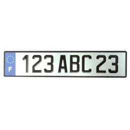 Plaque d'immatriculation Alu blanc classic sans Dép - 41SREB