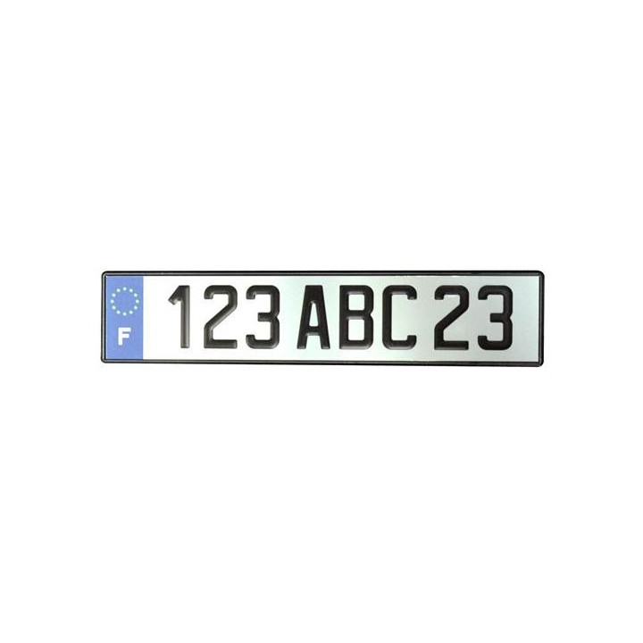 Plaque d'immatriculation Alu blanc classic sans Dép - 41SREB
