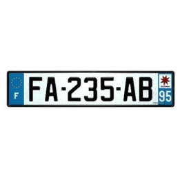 Plaque d'immatriculation Alu blanc classic Dép 91 - A00Z00091