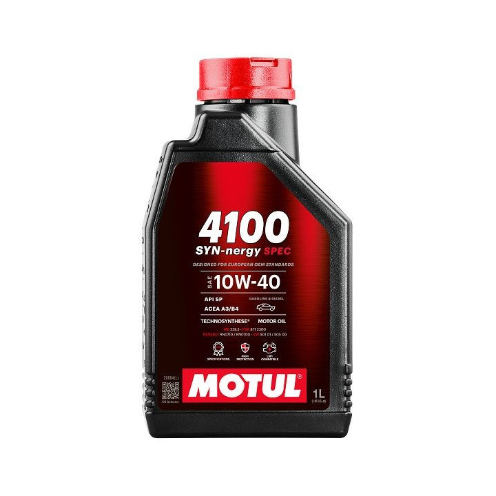 Huile moteur 4100 SYN-NERGY SPEC SAE 10W-40 1L 112890 MOTUL