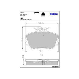 Jeu de 4 plaquettes de frein LP881 DELPHI