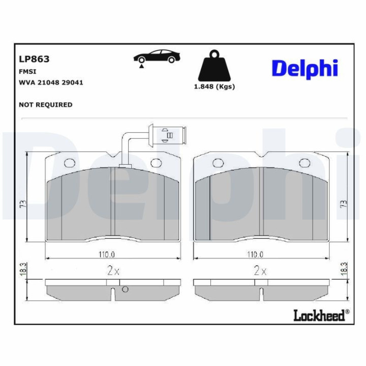 LP863 DELPHI | Plaquettes de frein
