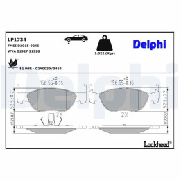 Jeu de 4 plaquettes de frein LP1734 DELPHI
