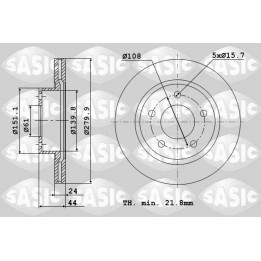 Disques de frein 6104036 SASIC