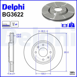 Disques de frein BG3622 DELPHI