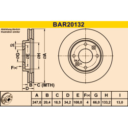 Jeu de disques de frein BAR20132 BARUM