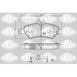 Jeu de 4 plaquettes de frein 6216060 SASIC